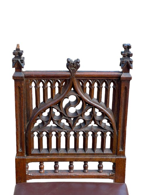 SET OF 6 18TH CENTURY GOTHIC CHAIRS - ADDITIONAL PHOTO 5