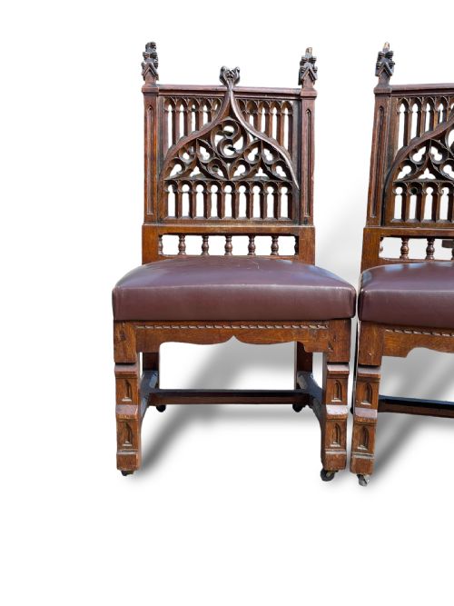 SET OF 6 18TH CENTURY GOTHIC CHAIRS - ADDITIONAL PHOTO 6