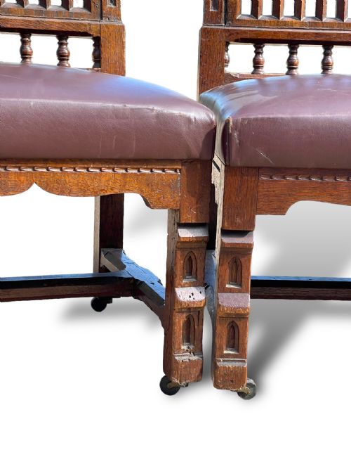 SET OF 6 18TH CENTURY GOTHIC CHAIRS - ADDITIONAL PHOTO 7