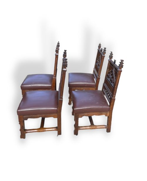 SET OF 6 18TH CENTURY GOTHIC CHAIRS - ADDITIONAL PHOTO 10