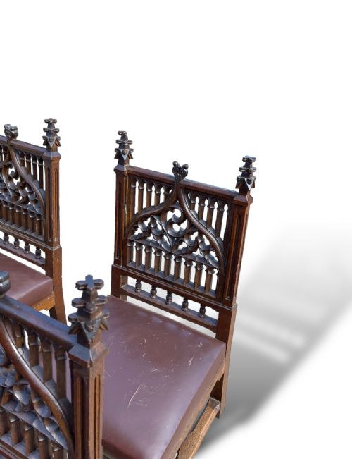 SET OF 6 18TH CENTURY GOTHIC CHAIRS - ADDITIONAL PHOTO 13