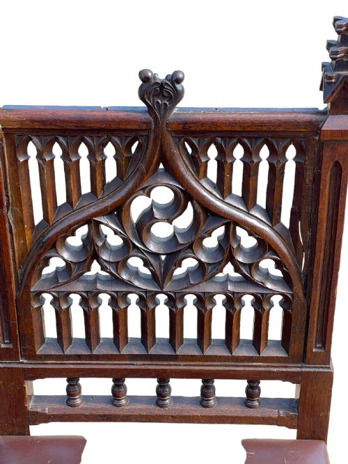 SET OF 6 18TH CENTURY GOTHIC CHAIRS - ADDITIONAL PHOTO 15