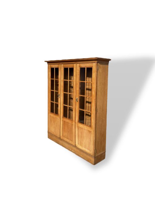 THREE DOOR OAK BOOKCASE - ADDITIONAL PHOTO 3
