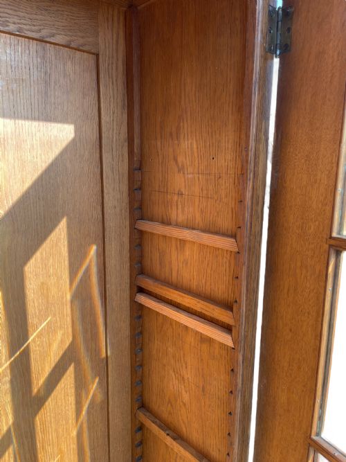 THREE DOOR OAK BOOKCASE - ADDITIONAL PHOTO 13