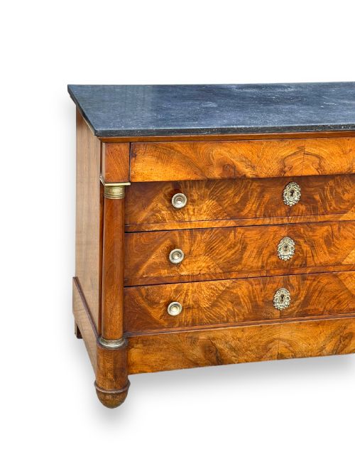 FRENCH EMPIRE WALNUT COMMODE - ADDITIONAL PHOTO 1