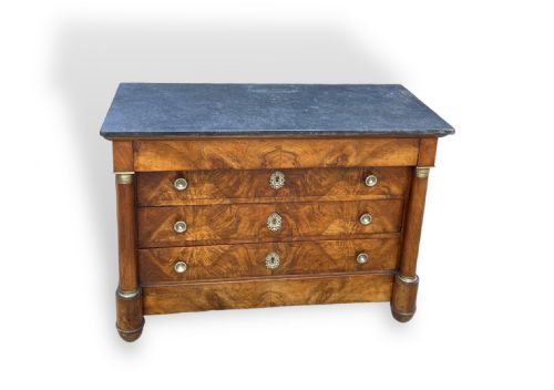 FRENCH EMPIRE WALNUT COMMODE - ADDITIONAL PHOTO 2