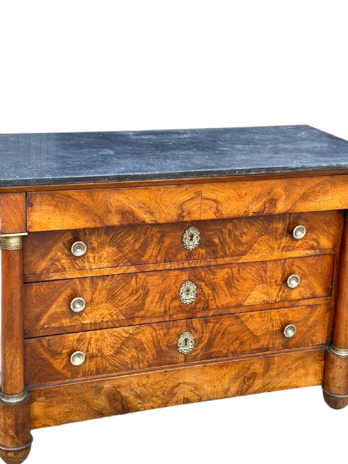 FRENCH EMPIRE WALNUT COMMODE - ADDITIONAL PHOTO 3
