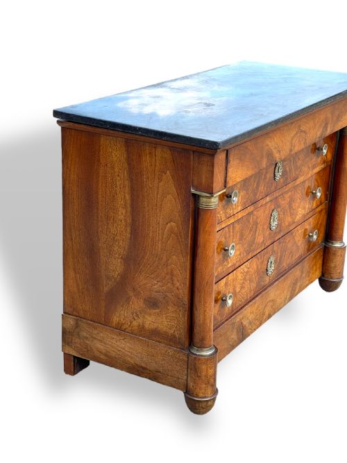 FRENCH EMPIRE WALNUT COMMODE - ADDITIONAL PHOTO 4