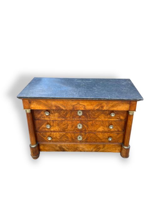 FRENCH EMPIRE WALNUT COMMODE - ADDITIONAL PHOTO 6
