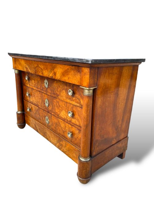 FRENCH EMPIRE WALNUT COMMODE - ADDITIONAL PHOTO 8
