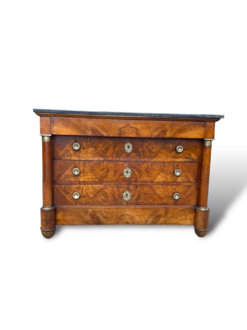 FRENCH EMPIRE WALNUT COMMODE - ADDITIONAL PHOTO 9