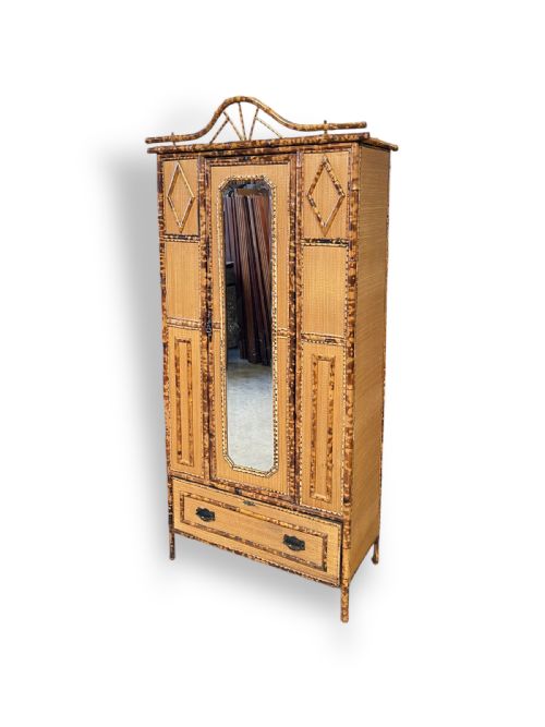 bamboo wardrobe - CATEGORY: ANTIQUE WARDROBES - DATED 1900