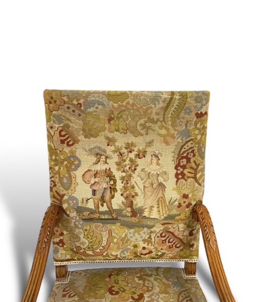 PAIR OF TAPESTRY ARMCHAIRS - ADDITIONAL PHOTO 1