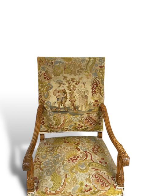 PAIR OF TAPESTRY ARMCHAIRS - ADDITIONAL PHOTO 2
