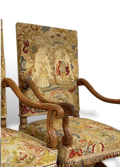 PAIR OF TAPESTRY ARMCHAIRS - ADDITIONAL PHOTO 6