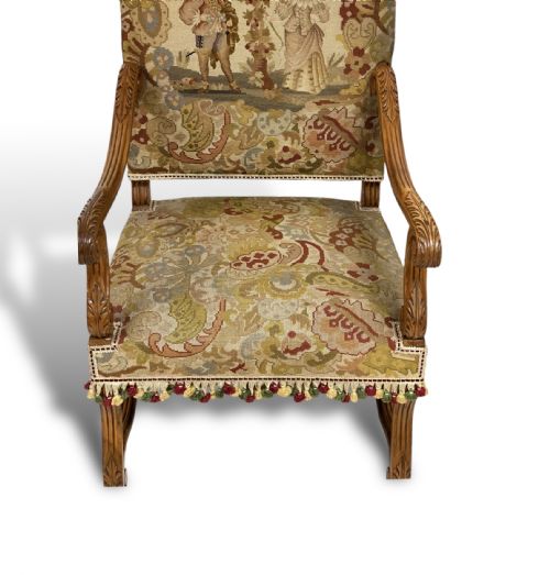 PAIR OF TAPESTRY ARMCHAIRS - ADDITIONAL PHOTO 11