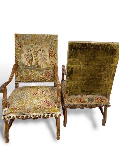 PAIR OF TAPESTRY ARMCHAIRS - ADDITIONAL PHOTO 13