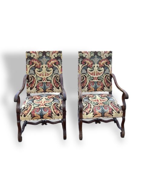 PAIR OF FRENCH TAPESTRY ARMCHAIRS - ADDITIONAL PHOTO 1