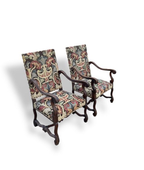PAIR OF FRENCH TAPESTRY ARMCHAIRS - ADDITIONAL PHOTO 3