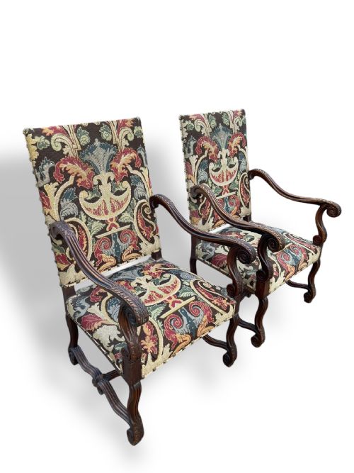 PAIR OF FRENCH TAPESTRY ARMCHAIRS - ADDITIONAL PHOTO 9