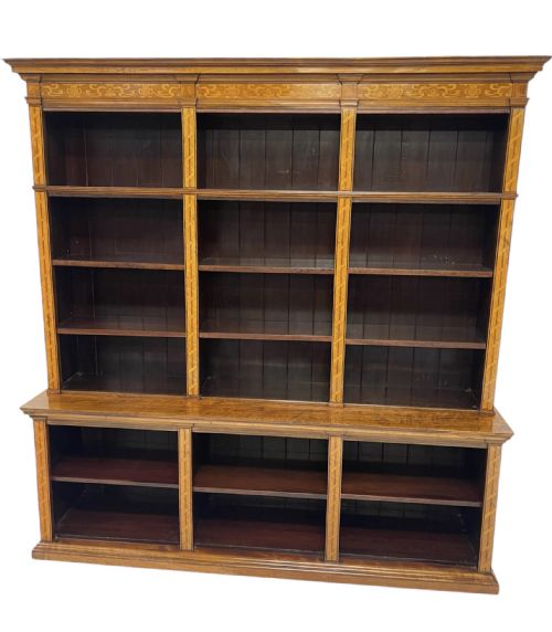 inlaid bookcase - CATEGORY: ANTIQUE BOOKCASES - DATED EDWARDIAN