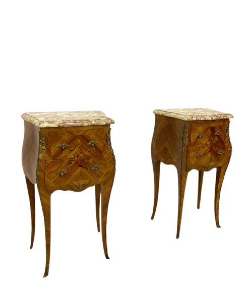 FRENCH MARBLE TOP NIGHTSTANDS - ADDITIONAL PHOTO 3