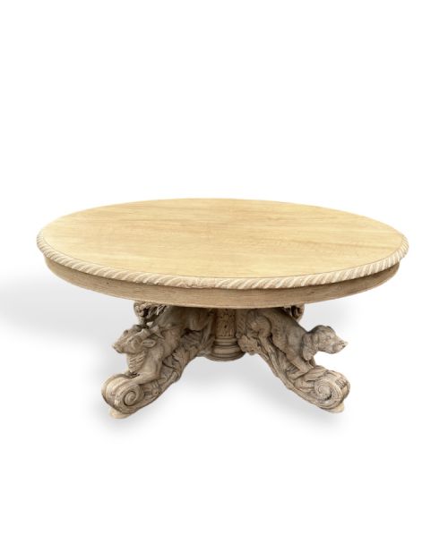 carved oak coffee table - CATEGORY: ANTIQUE TABLES - DATED 19TH CENTURY