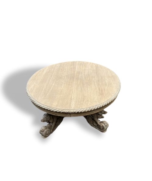 CARVED OAK COFFEE TABLE - ADDITIONAL PHOTO 1