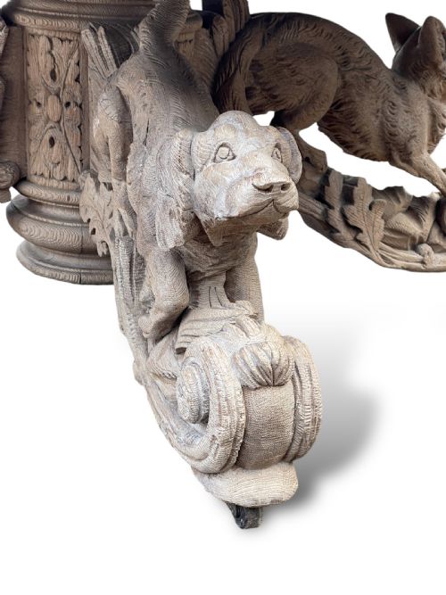 CARVED OAK COFFEE TABLE - ADDITIONAL PHOTO 3