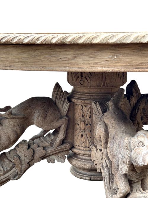 CARVED OAK COFFEE TABLE - ADDITIONAL PHOTO 7