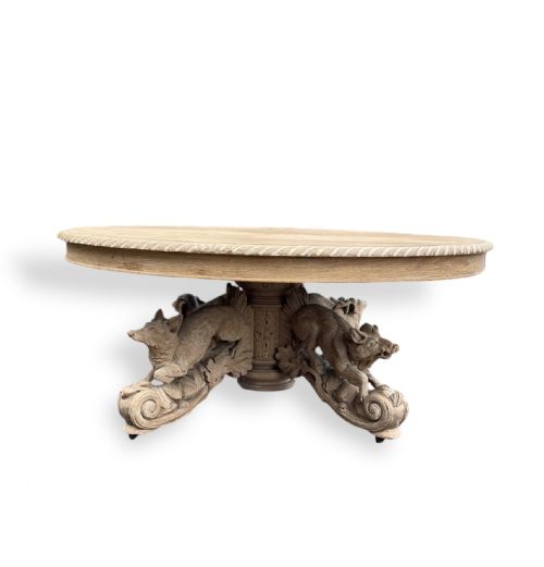CARVED OAK COFFEE TABLE - ADDITIONAL PHOTO 9
