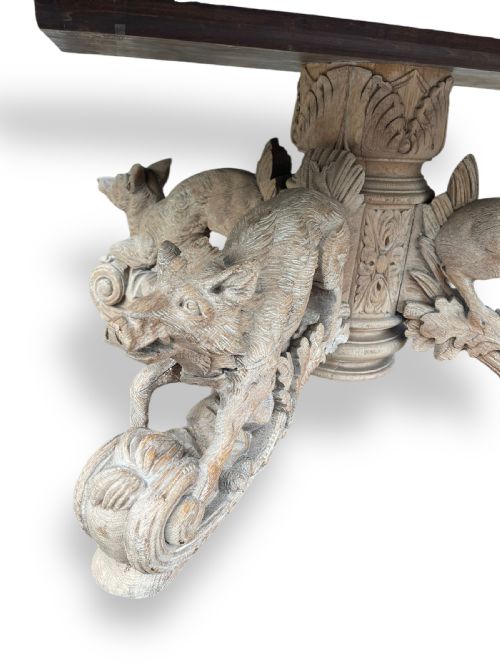 CARVED OAK COFFEE TABLE - ADDITIONAL PHOTO 11
