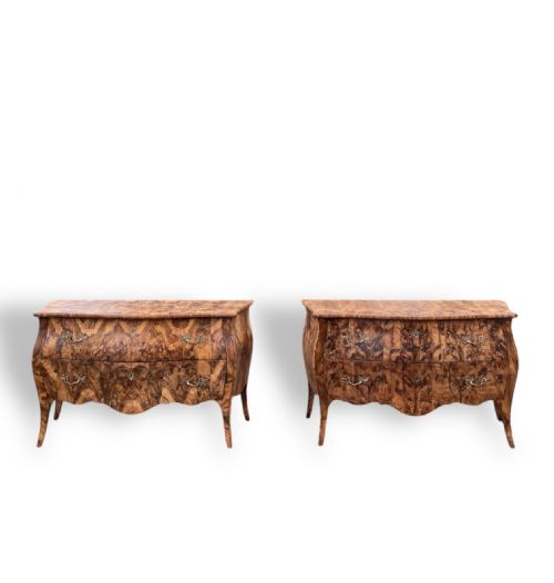 pair of italian olive wood commodes - CATEGORY: ANTIQUE CHEST OF DRAWERS - DATED 1920