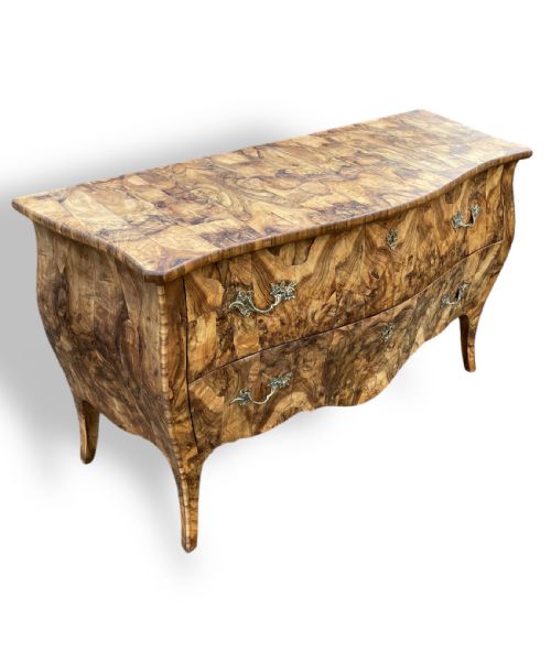 PAIR OF ITALIAN OLIVE WOOD COMMODES - ADDITIONAL PHOTO 4