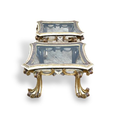 PAIR OF GOLD AND SILVER GILT OCCASIONAL TABLES - ADDITIONAL PHOTO 1