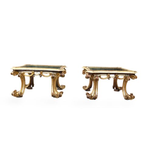 PAIR OF GOLD AND SILVER GILT OCCASIONAL TABLES - ADDITIONAL PHOTO 4