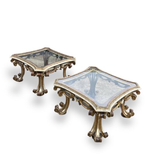 PAIR OF GOLD AND SILVER GILT OCCASIONAL TABLES - ADDITIONAL PHOTO 8