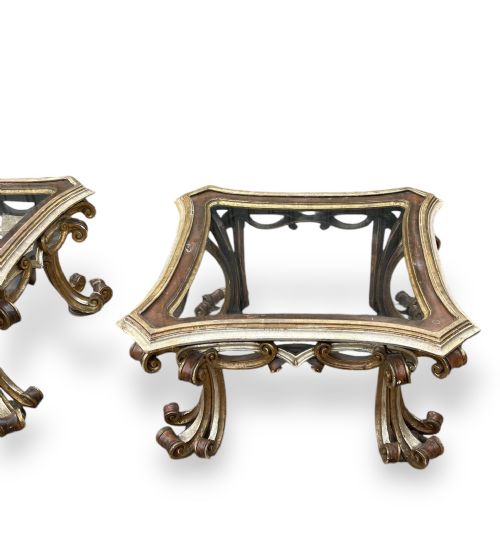 PAIR OF GOLD AND SILVER GILT OCCASIONAL TABLES - ADDITIONAL PHOTO 9