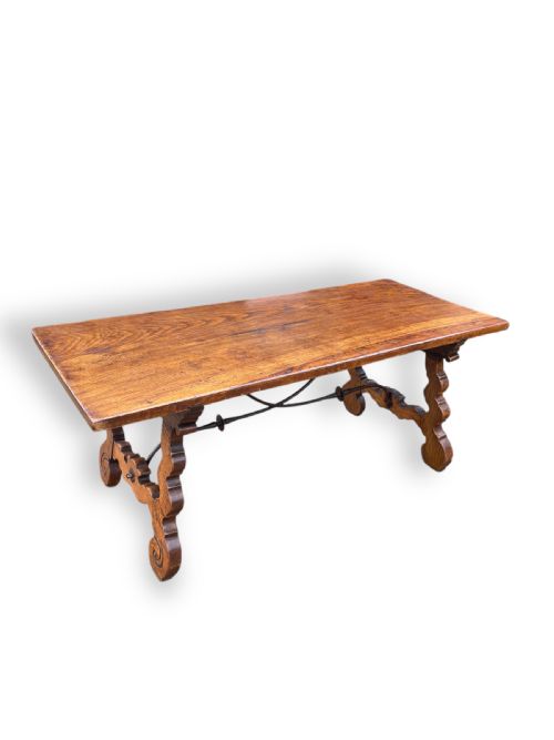 spanish style oak dining table - CATEGORY: ANTIQUE TABLES - DATED 19TH CENTURY