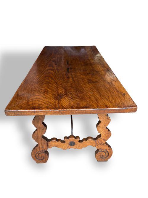 SPANISH STYLE OAK DINING TABLE - ADDITIONAL PHOTO 2
