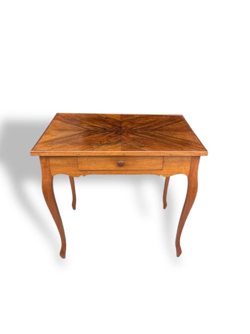 FRENCH OCCASIONAL TABLE WITH QUATERED WALNUT TOP - ADDITIONAL PHOTO 6