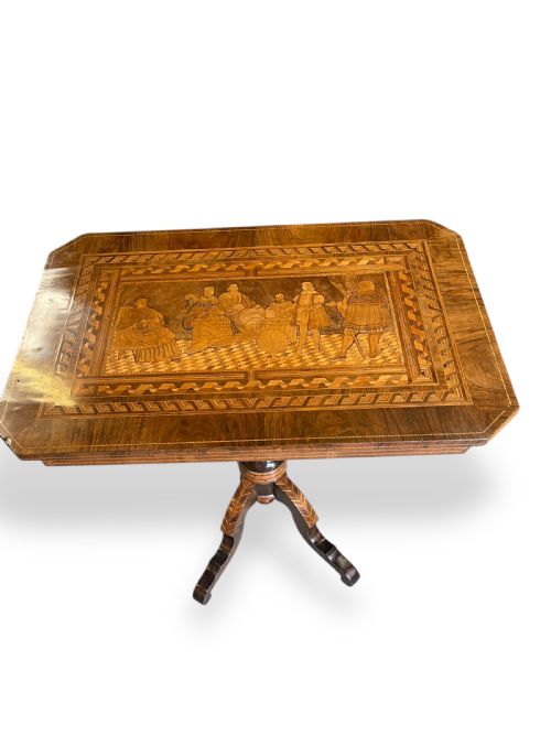 TILT TOP SORRENTO MARQUETRY TABLE - ADDITIONAL PHOTO 8