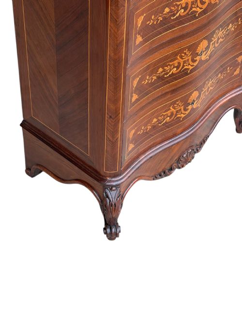FRENCH MARQUETRY 7 DRAWER CHEST WITH MARBLE TOP - ADDITIONAL PHOTO 7