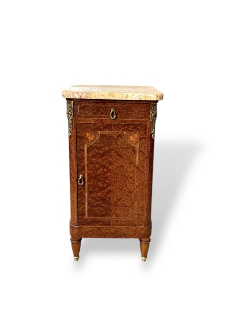 SINGLE FRENCH MARBLE TOP NIGHTSTAND - ADDITIONAL PHOTO 1