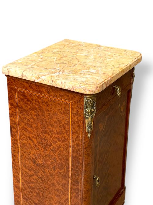 SINGLE FRENCH MARBLE TOP NIGHTSTAND - ADDITIONAL PHOTO 3