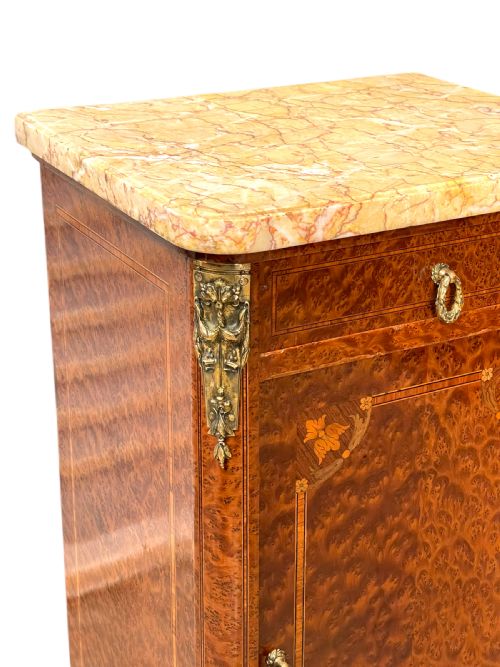 SINGLE FRENCH MARBLE TOP NIGHTSTAND - ADDITIONAL PHOTO 4