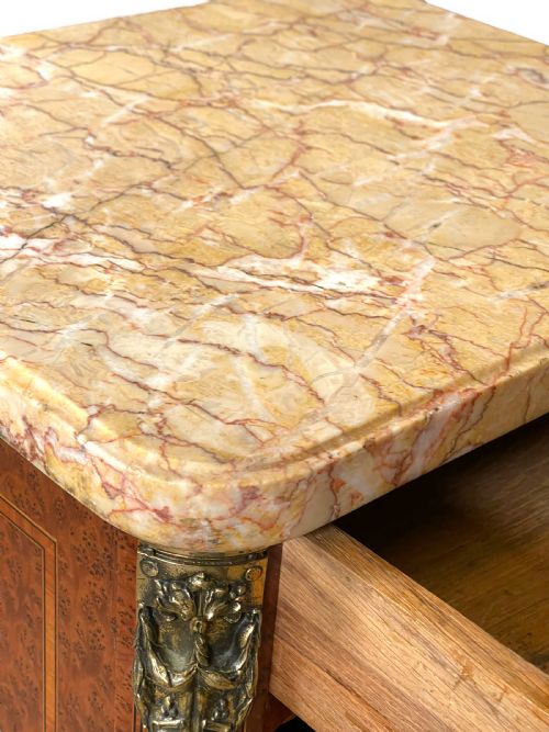 SINGLE FRENCH MARBLE TOP NIGHTSTAND - ADDITIONAL PHOTO 9