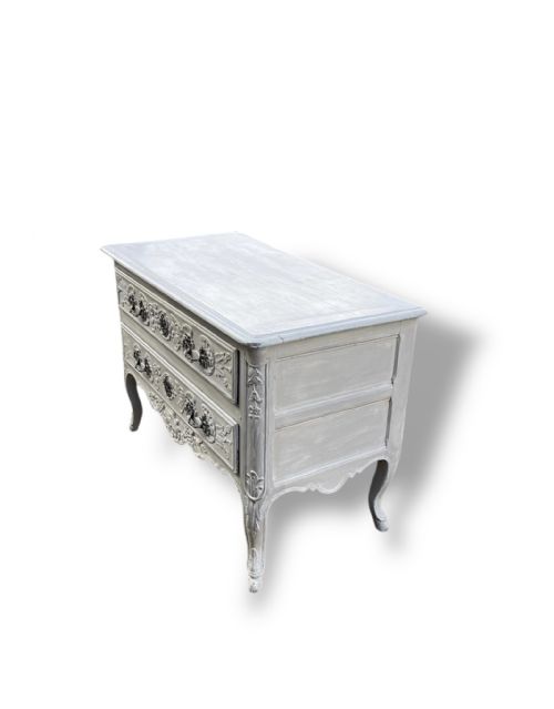 18TH CENTURY TWO DRAWER FRENCH PAINTED COMMODE - ADDITIONAL PHOTO 3