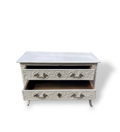 18TH CENTURY TWO DRAWER FRENCH PAINTED COMMODE - ADDITIONAL PHOTO 7