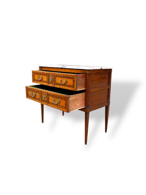 18TH CENTURY TWO DRAWER MARBLE TOP COMMODE - ADDITIONAL PHOTO 8